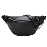 Black leather bum bag for women nz