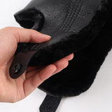 Black vegan leather ushanka nz