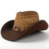 Dark leather cowboy hat nz