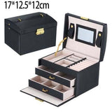 Large Jewellery Box With Mirror Black nz