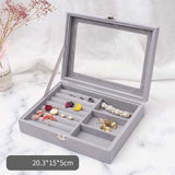 Luxury Velvet Jewellery Box 3 Raster - Grey nz