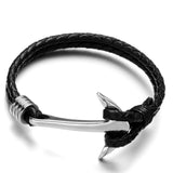 Men’s leather anchor bracelet nz