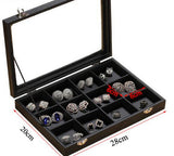 Modern Black-Toned Jewellery Box 12 Mesh box nz