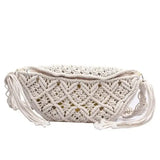 Women’s cotton thread bum bag Beige nz