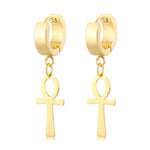 Ankh Cross Earrings Gold nz
