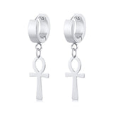 Ankh Cross Earrings Silver nz