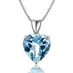 Aquamarine heart necklace Silver 925 nz