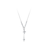 Bethlehem Star Cross Necklace Silver nz
