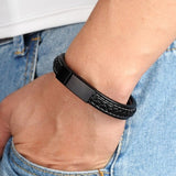 Black leather bracelet nz