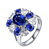 Blue stone flower ring 51.9 mm nz