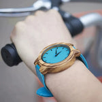 Blue wooden watch nz