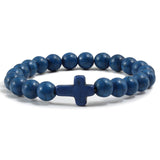 Catholic cross bracelet Dark blue nz