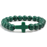 Catholic cross bracelet Dark green nz