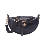 Crocodile leather bum bag Black nz