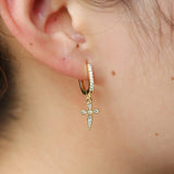 Cross drop earrings Gold nz