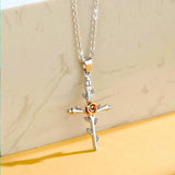 Cross necklace with rose nz