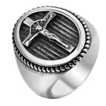 Crucifix signet ring 6 (51.4 mm) / Silver nz
