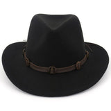 Felt and leather hat Black nz