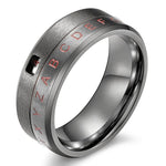 Fidget alphabet ring 6 (51.9 mm) / Black nz