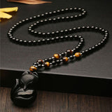 Fox Head Obsidian Necklace nz