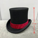 Gentleman style Top hat Red Height 17 cm / S (54 55cm) nz