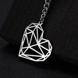 Geometric heart keyring nz