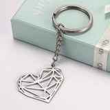 Geometric heart keyring nz