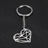 Geometric heart keyring nz