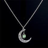 Glow in the dark moon necklace Green nz