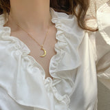 Gold crescent necklace nz