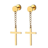 Gold cross earrings Model 3 nz