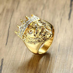 Gold Crown Lion Ring nz