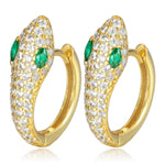 Gold snake earrings green eyes nz