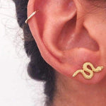 Gold Sparkling snake earrings nz