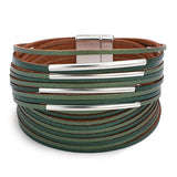 Green leather bracelet One size fits all nz