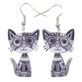 Grey cat earrings nz