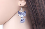 Grey cat earrings nz