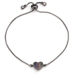 Heart bracelet stainless steel Black nz