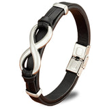 Infinity symbol leather bracelet nz