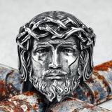 Jesus face signet ring nz