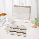 Large Leather Jewellery Box White nz