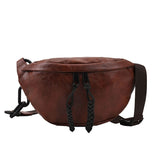 Large vegan leather bum bag Dark brown nz