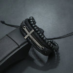 Leather bracelet with cross nz