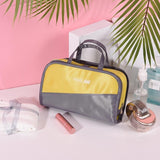 Lightweight Makeup bag Grey + yellow nz