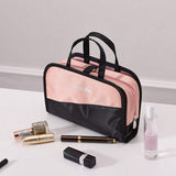 Lightweight Makeup bag Pink + black nz