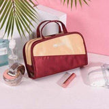 Lightweight Makeup bag Red + beige nz