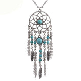 Long dreamcatcher necklace Silver nz