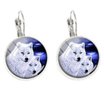 Lucky wolf earrings White nz