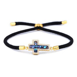 Luxury cross bracelet Black / Gold nz
