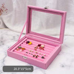 Luxury Velvet Jewellery Box Ring tin - Pink nz